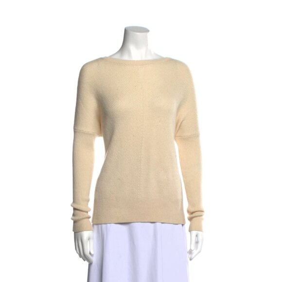 Vince Wool & Cashmere Bateau Neckline Pullover Sweater – Neutral Elegance - Picture 1 of 9